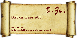 Dutka Zsanett névjegykártya